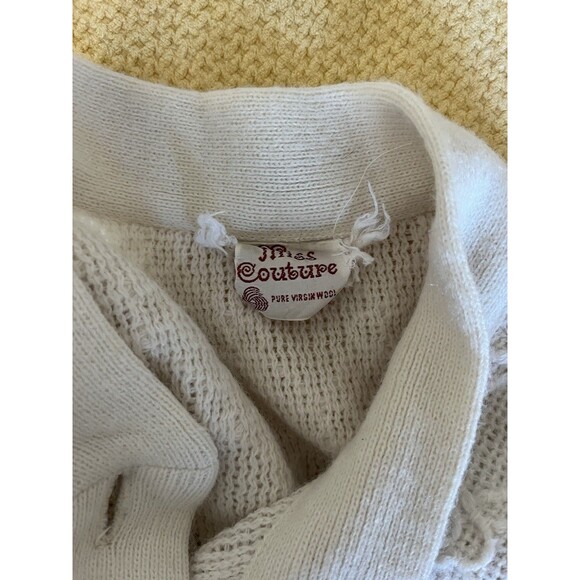 Vintage 100% Virgin Wool Sweater Jacket Size Small Textured Knit Button Closure - Picture 9 of 9